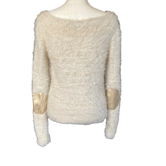 Jennifer Lopez super soft cream colored stretchy sweater gold sparkles warm - Picture 4 of 14